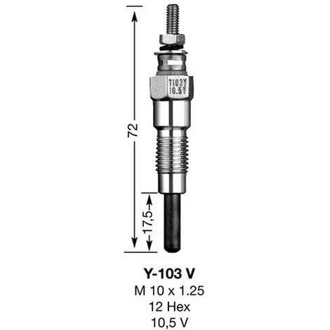 Bougie De Préchauffage NGK Y103V 3 Bougie De Préchauffage NGK Y103V