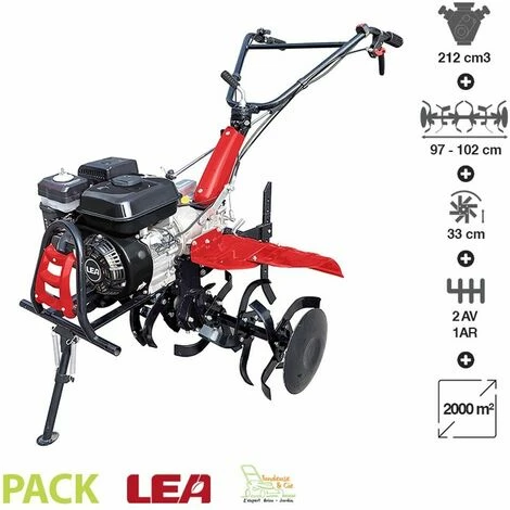 DUNSCH Motoculteur Thermique Tracté 212cc Travail Jusqu'à 102cm 2 Vitesses AV – 1 AR Guidon Ajustable LEA LE42212-97W21 - Noir 3 DUNSCH Motoculteur Thermique Tracté 212cc Travail Jusqu'à 102cm 2 Vitesses AV – 1 AR Guidon Ajustable LEA LE42212-97W21 - Noir