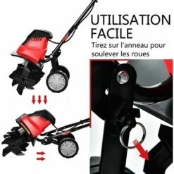 COSTWAY Motobineuse Électrique 1200W Profondeur Travail 22CM Largeur 35CM Avec Poignée Pliable Roues Réglables 4 Lames 11 COSTWAY Motobineuse Électrique 1200W Profondeur Travail 22CM Largeur 35CM Avec Poignée Pliable Roues Réglables 4 Lames -Motoculteur et accessoire Soldes 28158999 5