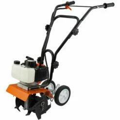 TMECH T-Mech Mini Motoculteur Moteur Essence à 2 Temps De 52cc, D’une Puissance De 3HP 1,65kW Avec Kit De Sécurité Et Trousse D’Outils Gratuits. - Noir#Orange