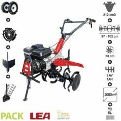 DUNSCH Pack Motoculteur Roues Butteur Arracheuse Patate Vitesses 2AV-1AR LEA LE42212-97W21 - Noir