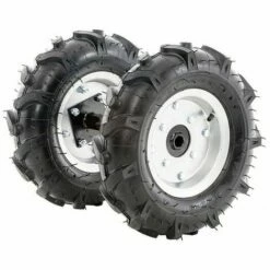 Kit 2 Roues Pneumatique Avec Moyeux Pour Motobineuse Et Motoculteur 400x8 LEA - Noir