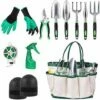 Cisea Ensemble D'outils De Jardin, Outils De Jardin En Aluminium Avec Sac De Jardin, Gants De Toilettage De Jardin, Débroussailleuse, Pelle De Jardin, Cadeau De Jardin (vert) -Motoculteur et accessoire Soldes 58082516 1