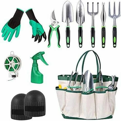 Cisea Ensemble D'outils De Jardin, Outils De Jardin En Aluminium Avec Sac De Jardin, Gants De Toilettage De Jardin, Débroussailleuse, Pelle De Jardin, Cadeau De Jardin (vert) 3 Cisea Ensemble D'outils De Jardin, Outils De Jardin En Aluminium Avec Sac De Jardin, Gants De Toilettage De Jardin, Débroussailleuse, Pelle De Jardin, Cadeau De Jardin (vert)
