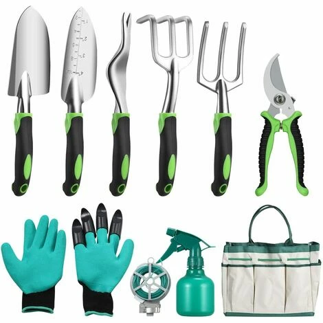 Cisea Ensemble D'outils De Jardin, Outils De Jardin En Aluminium Avec Sac De Jardin, Gants De Toilettage De Jardin, Débroussailleuse, Pelle De Jardin, Cadeau De Jardin (vert) 4 Cisea Ensemble D'outils De Jardin, Outils De Jardin En Aluminium Avec Sac De Jardin, Gants De Toilettage De Jardin, Débroussailleuse, Pelle De Jardin, Cadeau De Jardin (vert) – Image 2